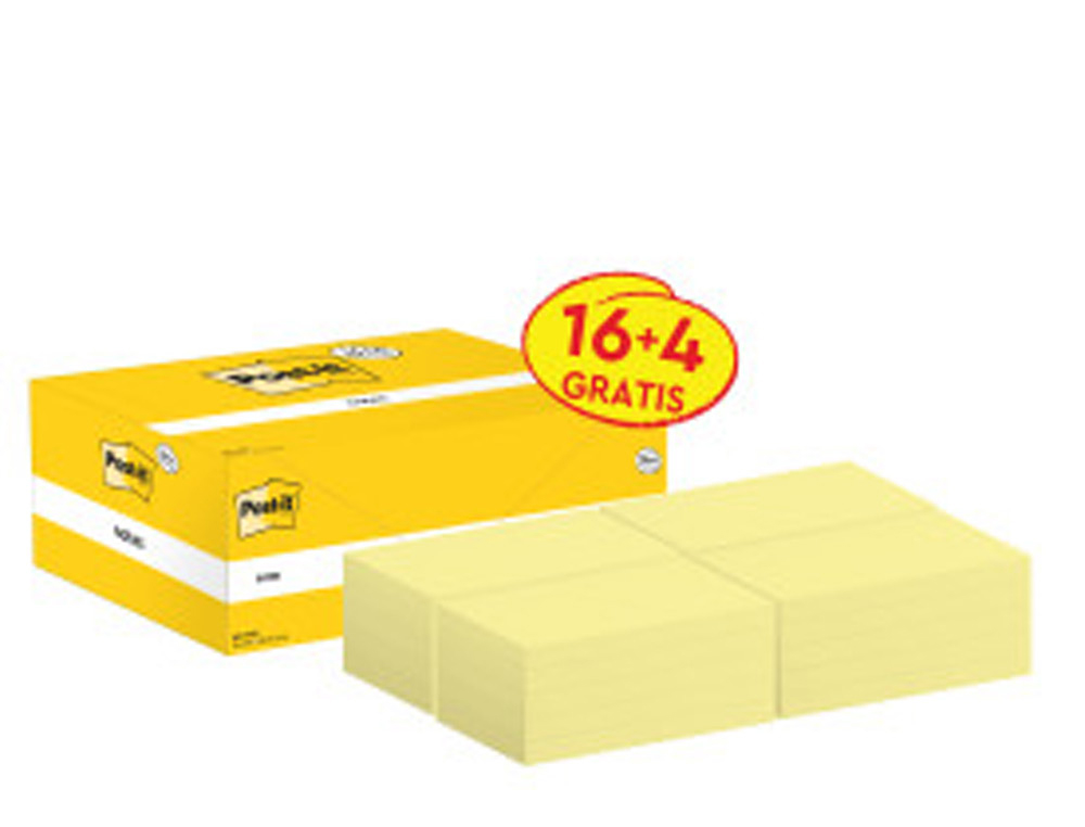 POST-IT - Pack.16+4 bloc 76x127 am (Ref.UU001490414)