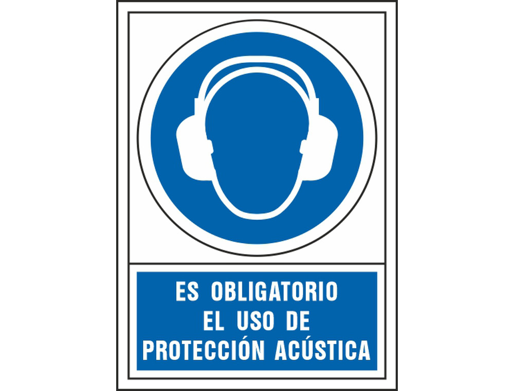 SYSSA - PICTOGRAMA SEÑAL DE OBLIGACION ES OBLIGATORIO EL USO DE PROTECCION ACUSTICA EN PVC 245X345 MM (Ref.4008)