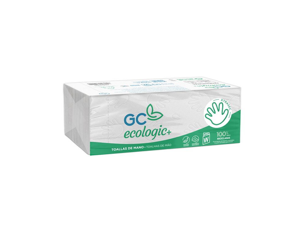 TOALLA DE PAPEL MANO ENGARZADA ECOLOGICA -22,5X31 CM 2 CAPAS -PAQUETE CON 144 UNIDADES (Ref.J281900)