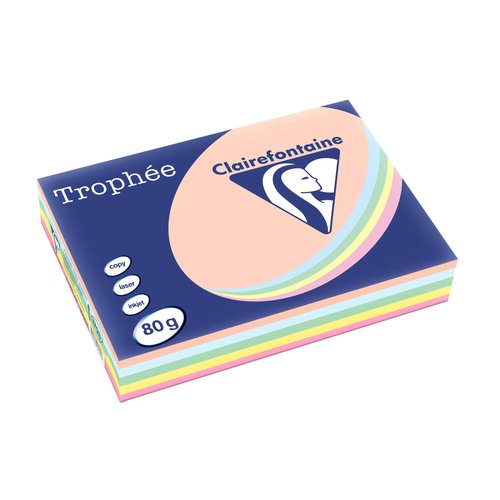 TROPHÉE - Papel multifunción color 500h 80 g. A4 Surtidos suaves (Ref.1703C)