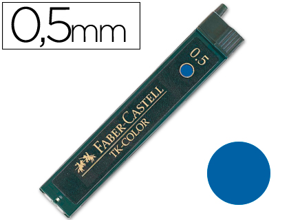 FABER CASTELL - MINAS FABER DE COLORES 9085 0,5 MM AZUL -ESTUCHE DE 12 MINAS (Ref.9085-AZ / 128544)