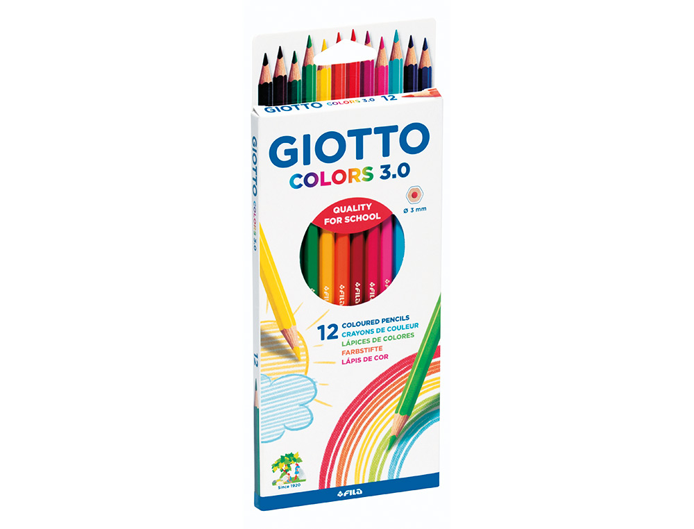 GIOTTO - Estuche 12 lápices de colores mina Ø3,0mm. Colors 3.0 (Ref.276600)