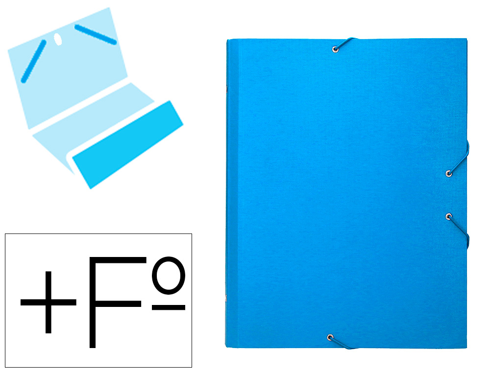 LIDERPAPEL - CARPETA CLASIFICADORA 12 DEPARTAMENTOS FOLIO PROLONGADO Cartón FORRADO CELESTE (Ref.CS05)