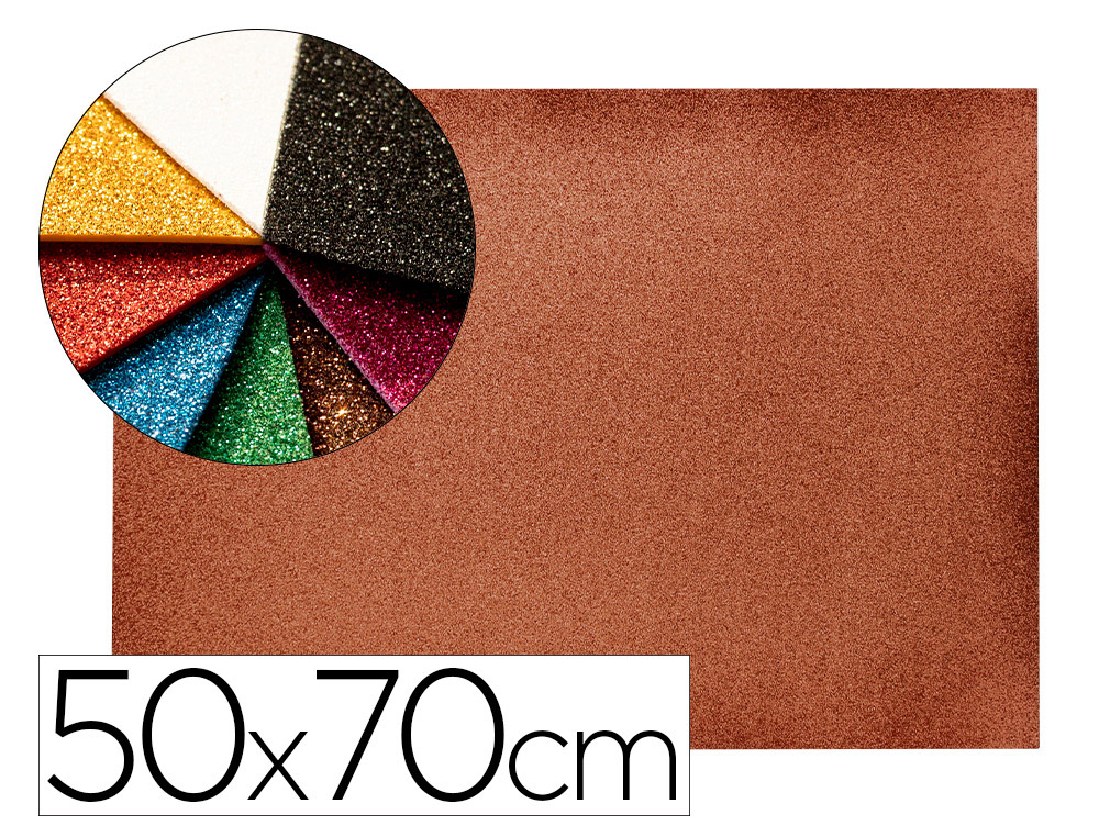 LIDERPAPEL - GOMA EVA CON PURPURINA 50X70CM 60G/ M2 ESPESOR 2 MM MARRON (Ref.GE93)