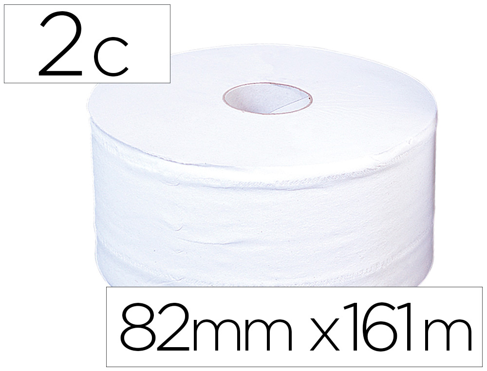 PAPEL HIGIENICO JUMBO 2/C BLANCO-MANDRIL DE 62,5 MM -PARA DISPENSADOR 325 (Ref.10220211)