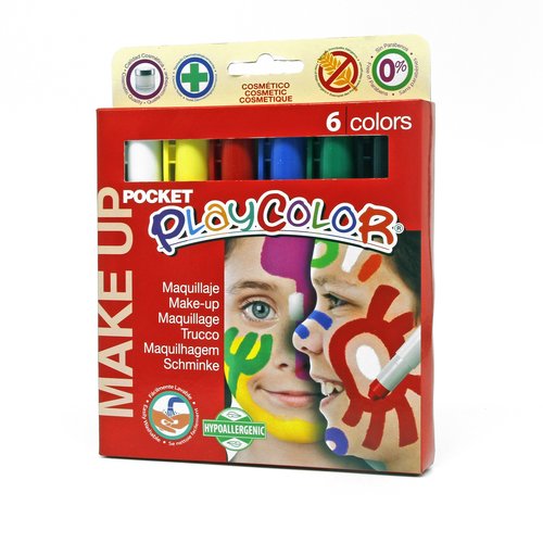 PLAYCOLOR - Caja 6 Témperas sólidas Make Up surtidas maquillaje certificado 0 (Ref.1001)