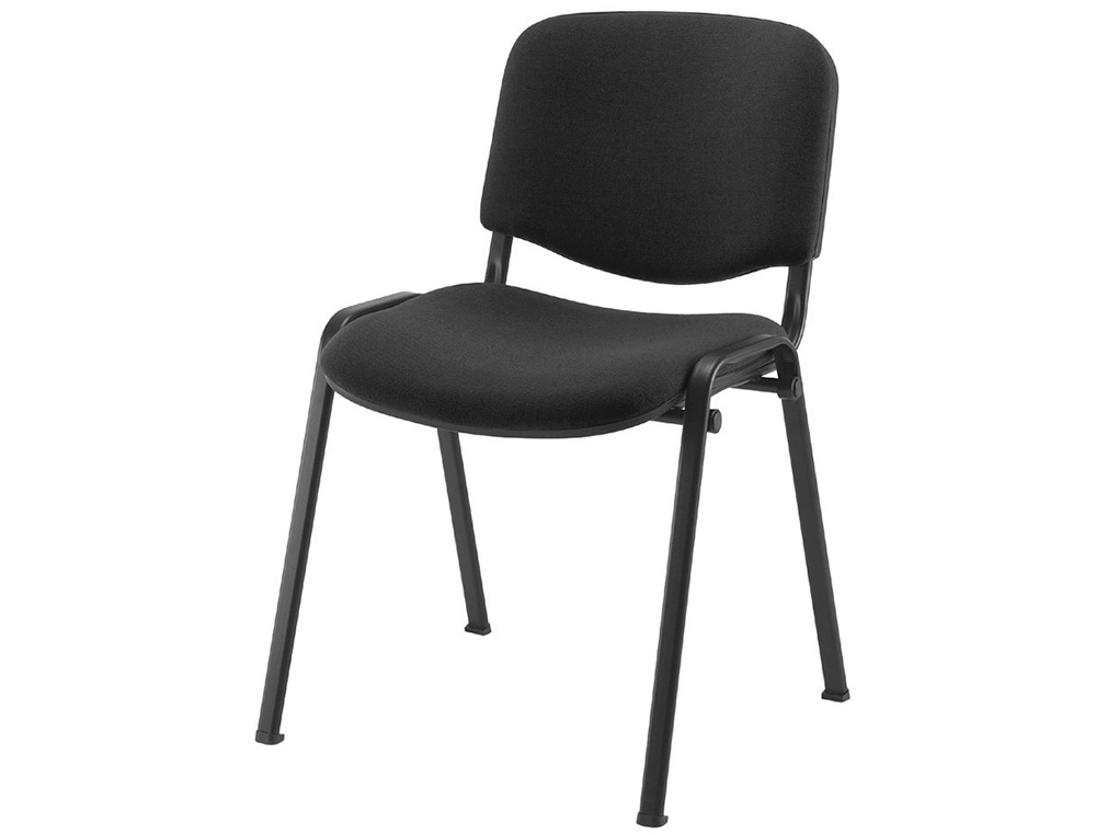 Q-CONNECT - SILLA APILABLE BRAZOS CORTOS TAPIZADA SIN RUEDAS 910MM ALTO 490MM LARGO 440MM PROFUNDIDAD NEGRA (Ref.KF10881)
