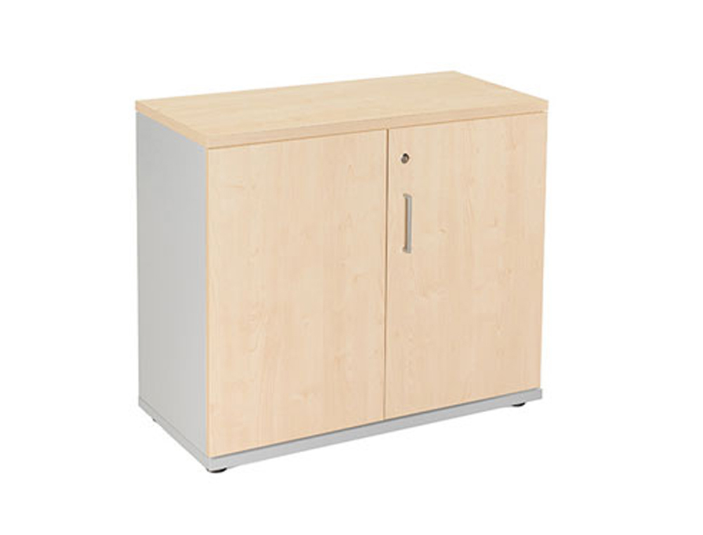 ROCADA - ARMARIO CON UN ESTANTE Y DOS PUERTAS ENTERAS SERIE STORE 78X90X45 CM ACABADO AB01 ALUMINIO/HAYA (Ref.1005AB01)