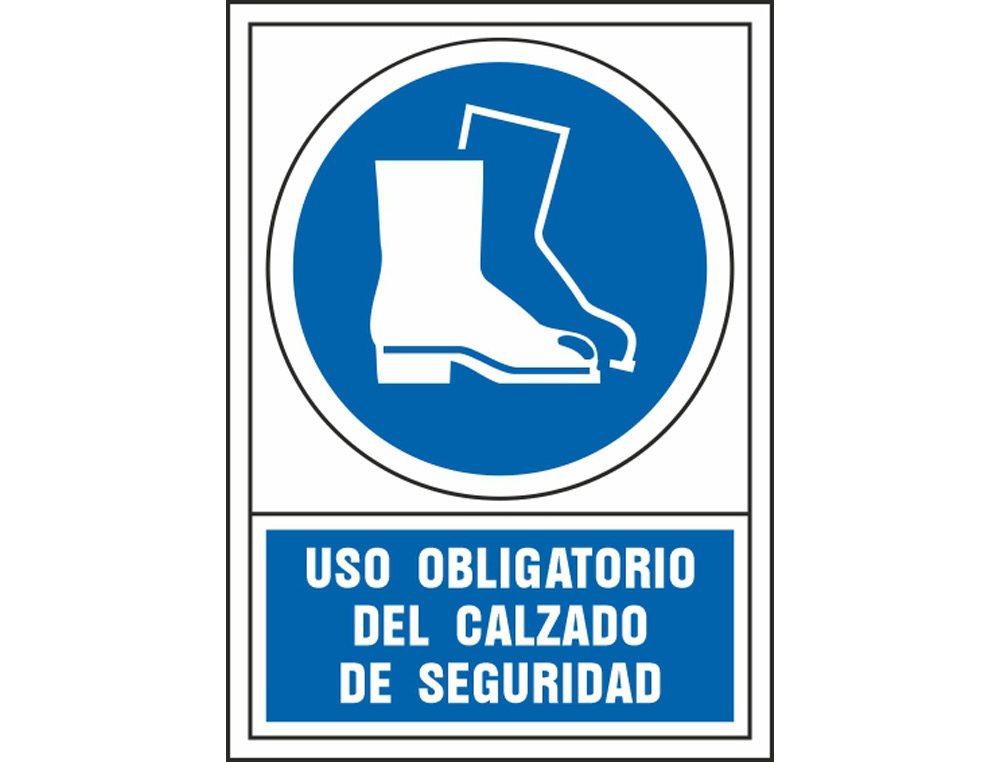 SYSSA - PICTOGRAMA SEÑAL DE OBLIGACION USO OBLIGATORIO DEL CALZADO DE SEGURIDAD EN PVC 245X345 MM (Ref.4005)