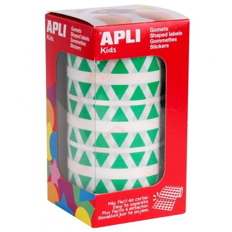 GOMETS AUTOADHESIVOS TRIANGULARES 10,5X10,5X10,5 MM VERDE EN ROLLO (Ref.4866)