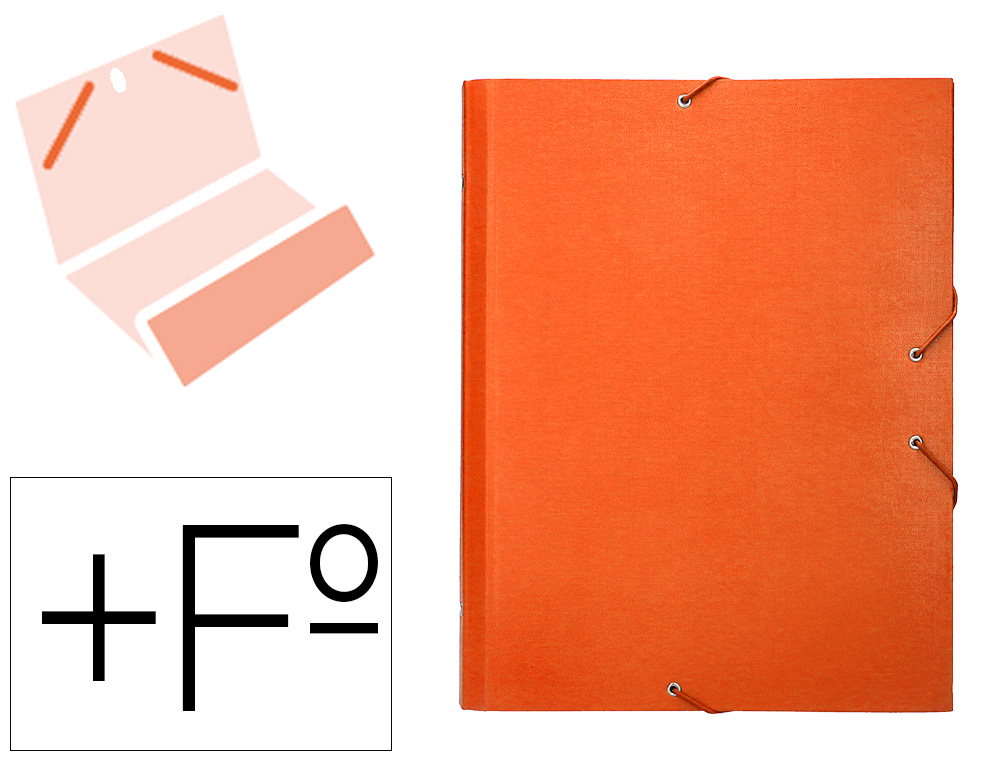 LIDERPAPEL - CARPETA CLASIFICADORA 12 DEPARTAMENTOS FOLIO PROLONGADO Cartón FORRADO NARANJA (Ref.CS06)