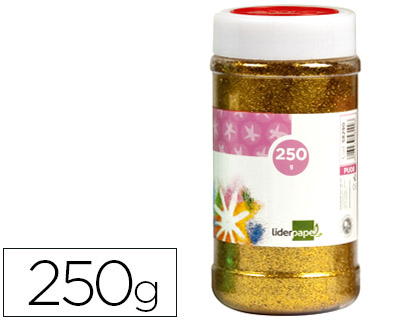 LIDERPAPEL - PURPURINA FANTASIA COLOR ORO METALIZADO BOTE DE 250 GR (Ref.PU19)