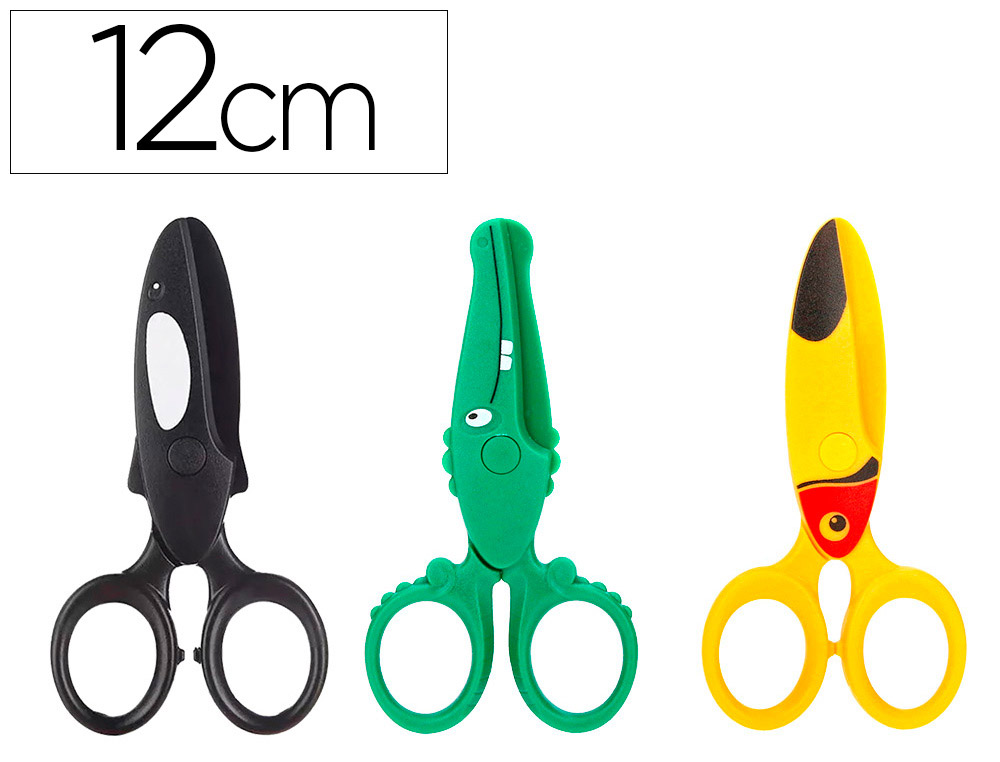 LIDERPAPEL - Tijera escolar 12cm especial para infantil corta papel y carton unidad (Ref. TI12)