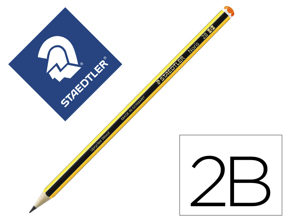 STAEDTLER - Lapiz Noris 120 Madera 2B Grafito Hexagonal (Ref.120-0)