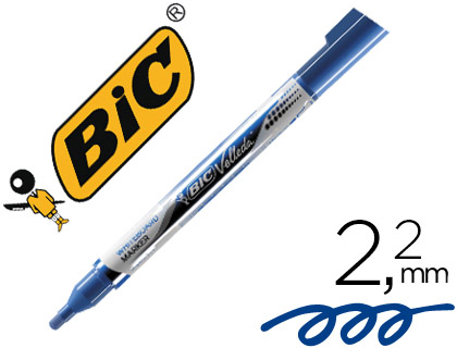 BIC - Marcador pizarra Velleda Pocket Trazo 2 mm Punta conica Tinta liquida Azul (Ref.902087)