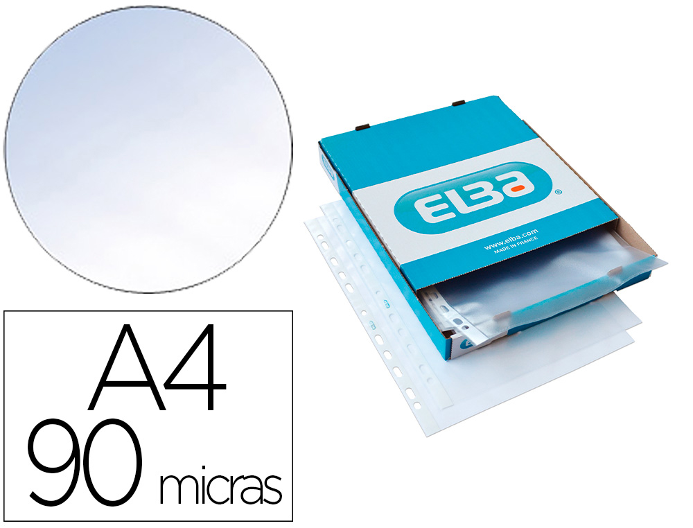 ELBA - Pack 100 FUNDAS PP FORMATO A4 CALIDAD STANDAR 80 MICRAS PIEL DE NARANJA 11T (Ref.400005370)