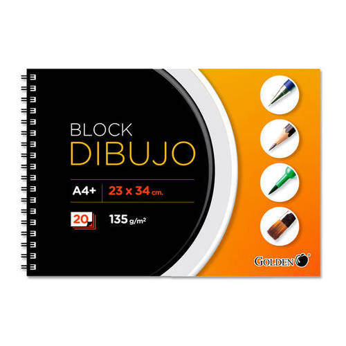 GOLDEN - Cuaderno DE DIBUJO CON 20 HOJAS DE 135G. A4+ (Ref.321537)