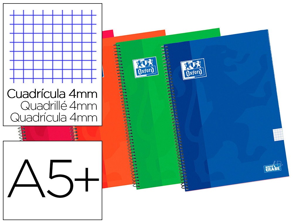 OXFORD - Cuaderno School 80h 4º Cuadricula 4x4 Surtido (Ref.100430151)