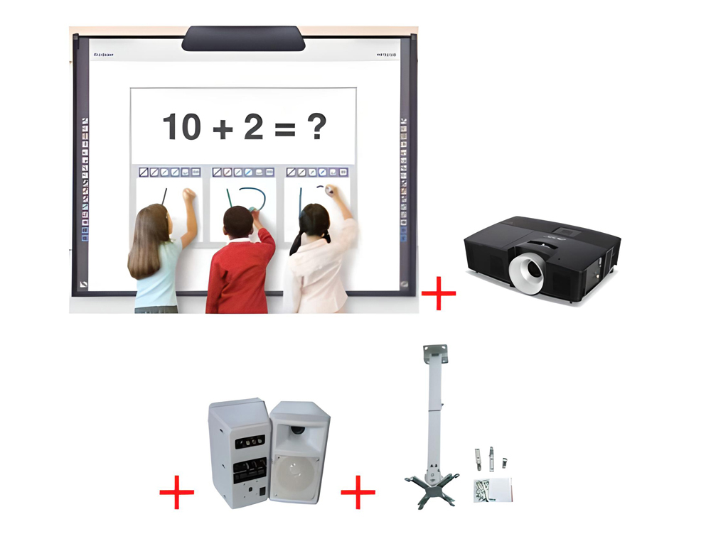 PROMETHEAN - Pizarra interactiva abt78d con proyector optoma s321 soporte y altavoces (Ref. PACK ABT78D MEDIO)