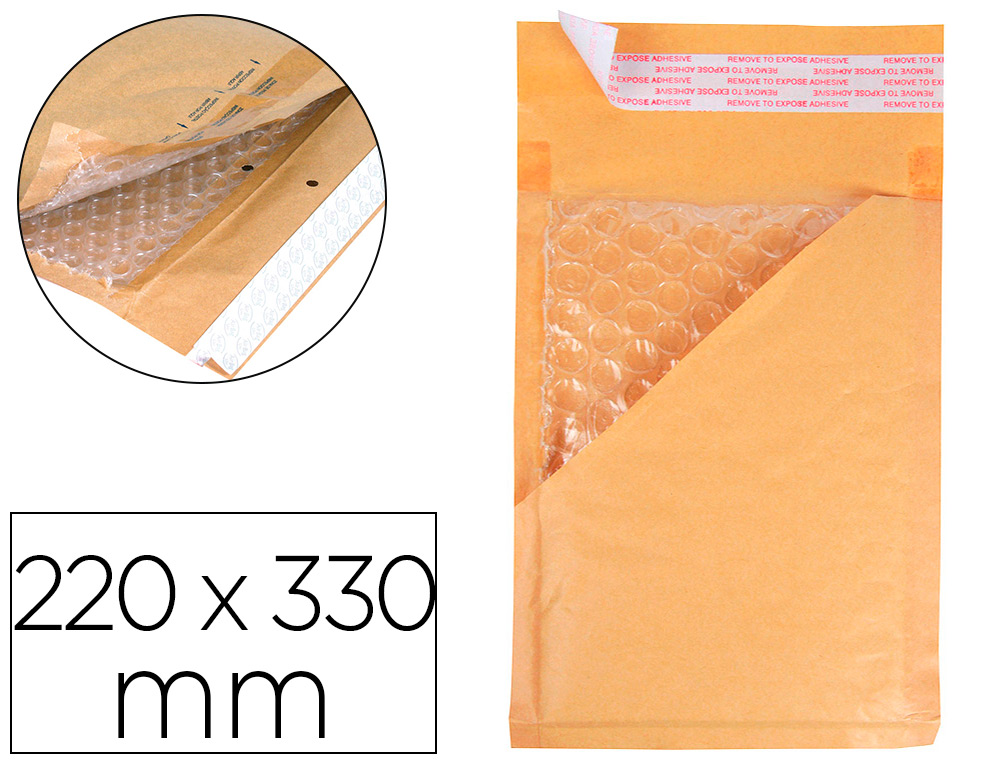 Q-CONNECT - SOBRE BURBUJAS CREMA F/3 220 X 330 MM CAJA DE 50 (Ref.KF16583)