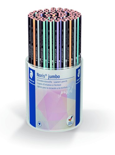 STAEDTLER - Lapices de grafito 119 triplus 2b color pastel bote de 48 unidades colores surtidos (Ref. 119 KP48PA)