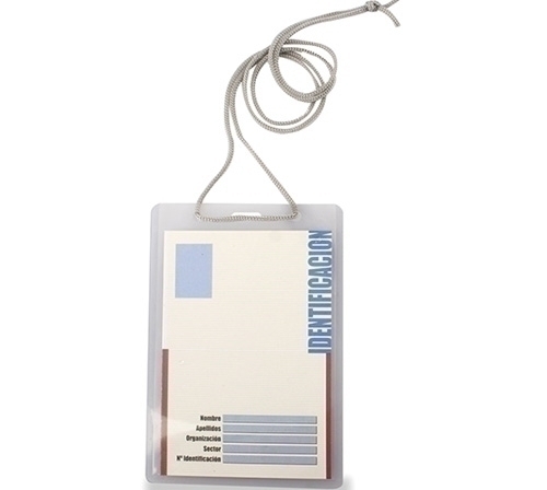 IBERPLAS - Funda IDENTIFICACION 93X132 MM.CON CORDON EXTRAGRANDE (90CM) FABRICADO EN PVC. (Ref.1077G)