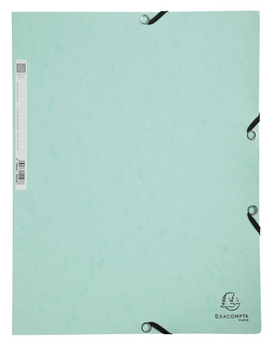 EXACOMPTA - CARPETA AQUAREL CARTÓN LUSTRADO 400 GR TRES SOLAPAS GOMAS A4 VERDE PASTEL-5U- (Ref.55533E)