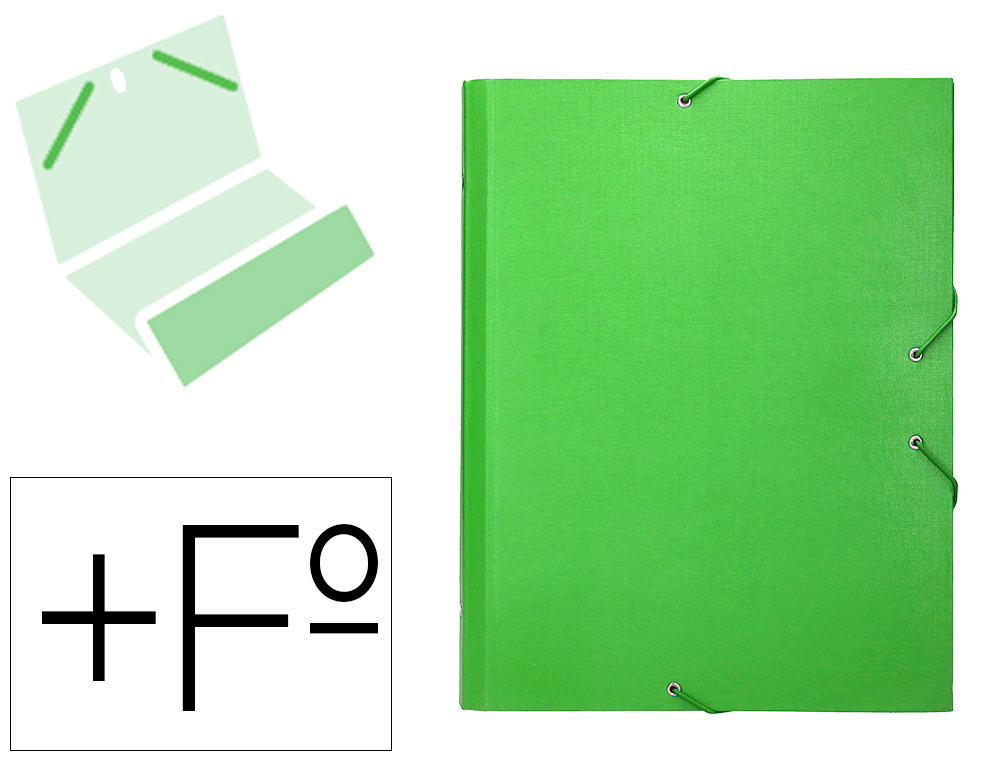 LIDERPAPEL - CARPETA CLASIFICADORA 12 DEPARTAMENTOS FOLIO PROLONGADO Cartón FORRADO VERDE CLARO (Ref.CS07)