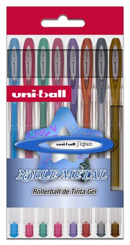 UNI-BALL - Estuche 8 u.Roller UM-120 MetalSigno.Trazo 0,4 mm Tinta gel . (Ref.182634336)