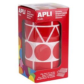 GOMETS AUTOADHESIVOS FIGURAS GEOMETRICAS TAMAÑO XL ROJO EN ROLLO CON 1357 UNIDADES (Ref.11163)