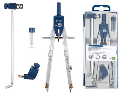 LIDERPAPEL - COMPAS MICROMETRICO CON BIGOTERA RAPIDA-ADAPTADOR Y ALARGADERA (Ref.MP07)