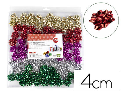 LIDERPAPEL - LAZOS FANTASIA PEQUEÑOS COLORES METALIZADOS SURTIDOS (Ref.LZ01)