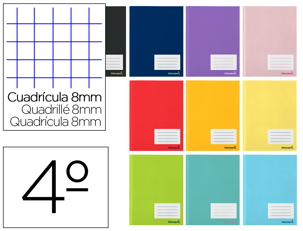 LIDERPAPEL - LIBRETA WRITE A5 32 HOJAS 60G/M2CUADRO 8MM CON MARGEN (Ref.LB05)
