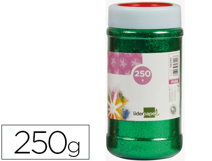 LIDERPAPEL - PURPURINA FANTASIA COLOR VERDE METALIZADO BOTE DE 250 GR (Ref.PU17)