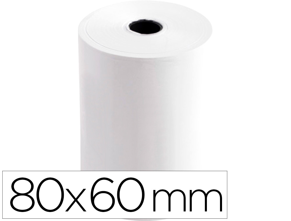 Q-CONNECT - ROLLO SUMADORA TERMICO 80 MM ANCHO X 60 MM DIAMETRO (Ref.KF00853)