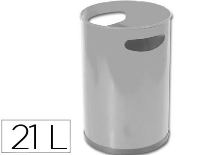 SIE - PAPELERA METALICA CON ASAS 101 GRIS -32X21 CM (Ref.101-G)