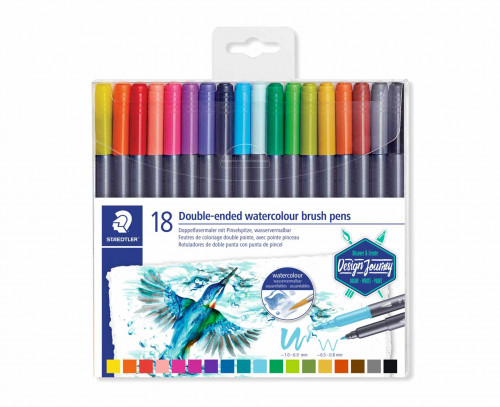 STAEDTLER - ROTULADOR FIBRA 3001 DESIGN JOURNEY DOBLE PUNTA ESTUCHE de 18 (Ref.3001 TB18)