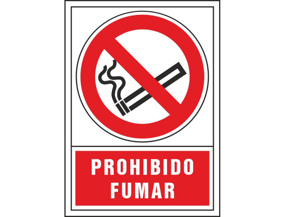 SYSSA - PICTOGRAMA SEÑAL DE PROHIBICION PROHIBIDO FUMAR EN PVC 245X345 MM (Ref.3001)