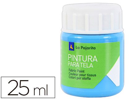 LA PAJARITA - PINTURA PARA TELA AZUL CYAN 25 ML (Ref.T-7)