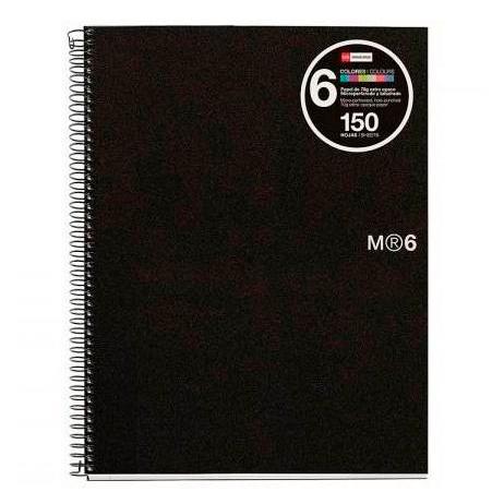 MIQUELRIUS - Cuaderno Básic 06 150h A4 Cuadricula 5x5 Negro (Ref.2824)