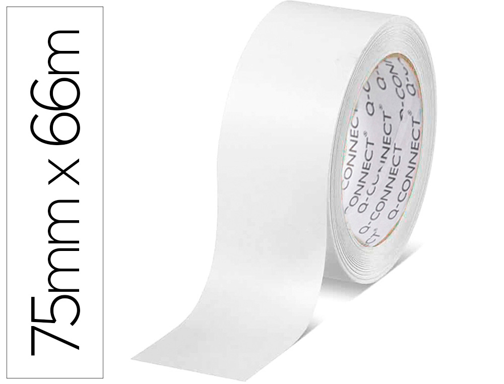 Q-CONNECT - CINTA ADHESIVA POLIPROPILENO BLANCA 66 MT X 75 MM PARA EMBALAJE (Ref.KF11211)