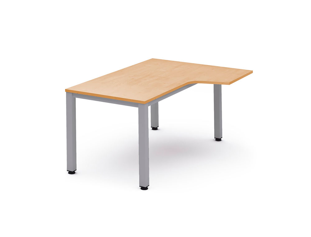 ROCADA - MESA OFICINA SERIE EXECUTIVE FORMA EN L DERECHA 160X120 CM ACABADO AD01 ALUMINIO/HAYA (Ref.2051AD01)