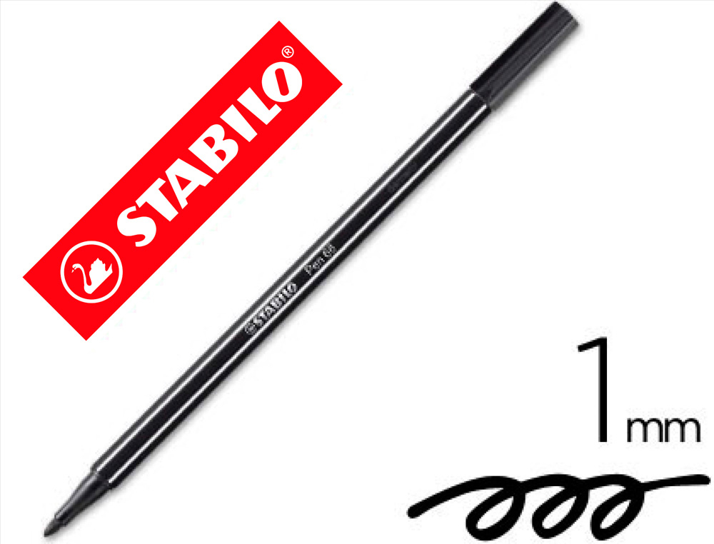 STABILO - ROTULADOR ACUARELABLE PEN 68 NEGRO 1 MM (Ref.68/46)
