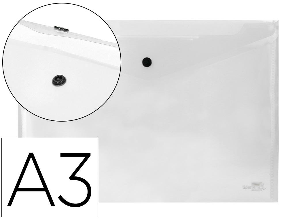 LIDERPAPEL - CARPETA DOSSIER BROCHE 44244 POLIPROPILENO DIN A3 INCOLORA SERIE FROSTY (Ref.DS32)