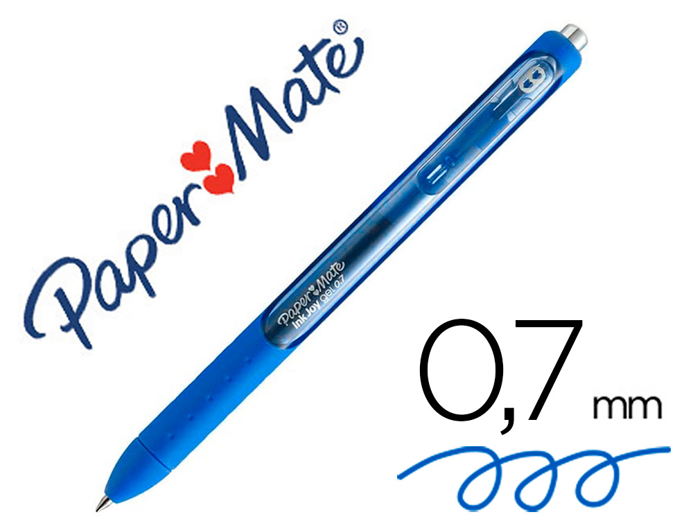 PAPER MATE - Bolígrafo Inkjoy gel azul. Ancho de punta 0,7mm. (Ref.1957054)