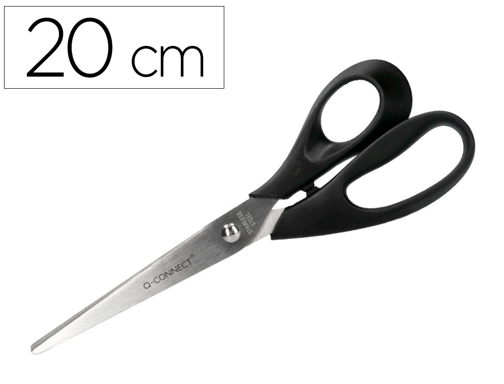 Q-CONNECT - TIJERA OFICINA INOXIDABLE 8" -20 CM -BLISTER (Ref.KF01227)
