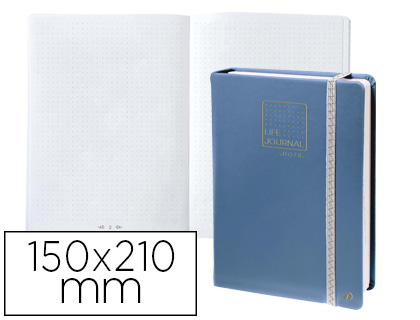 QUO VADIS - Libreta life journal infinite dots puntos 15x21 cm 224 hojas tapa similpiel azul (Ref. 237982Q)