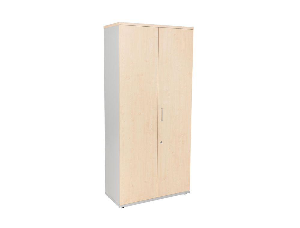 ROCADA - ARMARIO CON CUATRO ESTANTES Y DOS PUERTAS SERIE STORE 195X90X45 CM ACABADO AB01 ALUMINIO/HAYA (Ref.1104AB01)