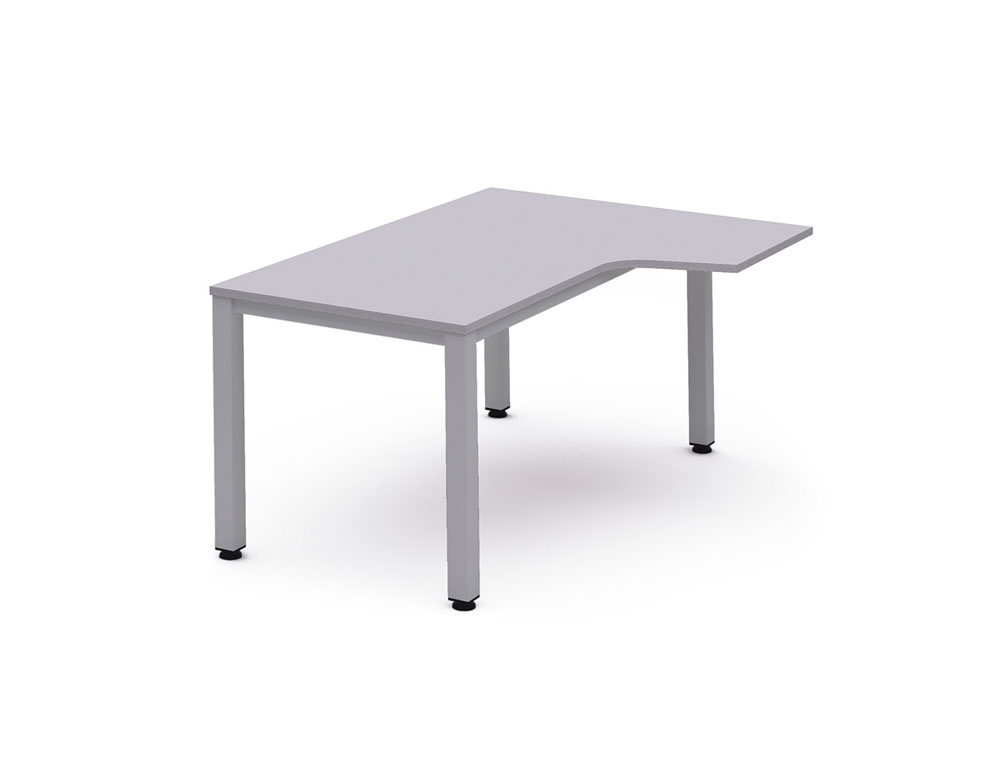 ROCADA - MESA OFICINA SERIE EXECUTIVE FORMA EN L DERECHA 160X120 CM ACABADO AD02 ALUMINIO/GRIS (Ref.2051AD02)