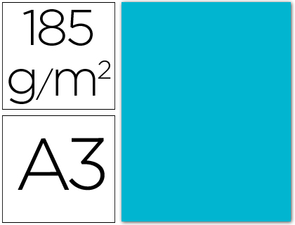 CANSON - Cartulina 50 Hojas A3 Azul turquesa 185 gr (Ref.200040204)